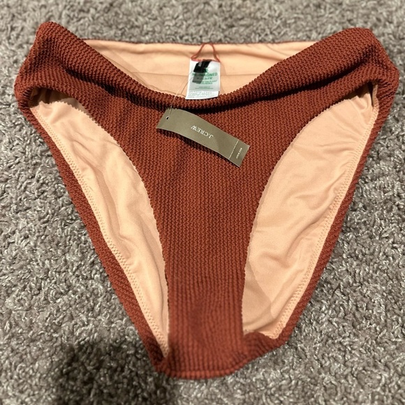 NWT J.Crew Textured Terracotta High Rise Bikini Bottom , size M - Picture 5 of 5